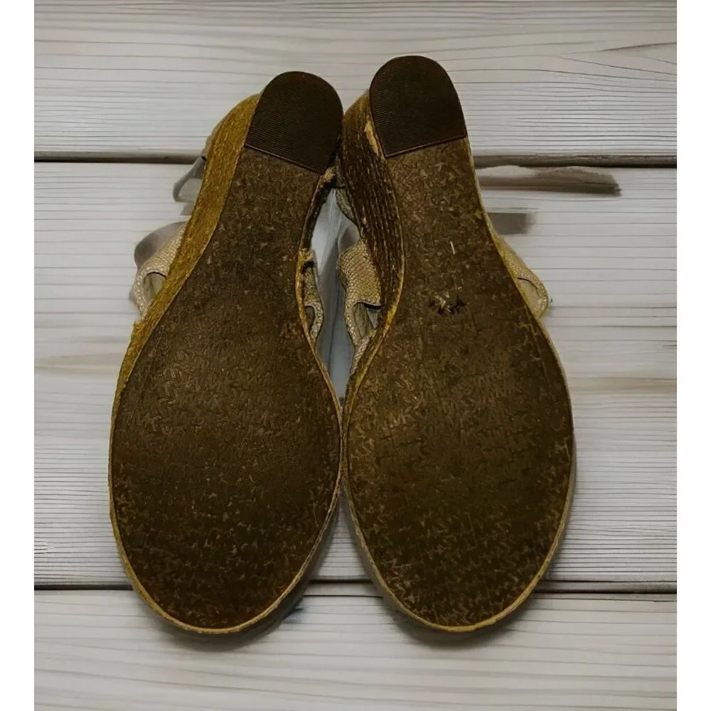 Michael Kors Womens Berkley Cream Wedge Espadrille Sandal Shoes Size 7 - Picture 4 of 6